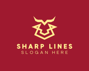 Geometric Bull Lines logo design