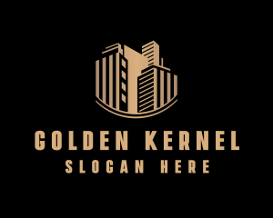 Gold Real Estate Building logo design