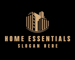 Gold Real Estate Building logo design