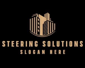 Gold Real Estate Building logo design