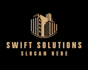 Gold Real Estate Building logo design