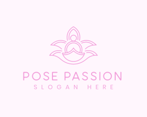 Yoga Pose Lotus logo design