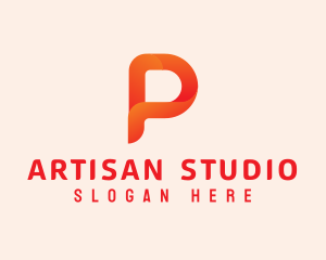 Orange Letter P logo design