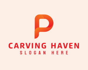 Orange Letter P logo design