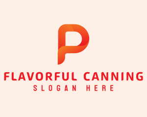 Orange Letter P logo design