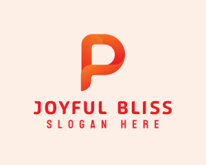 Orange Letter P logo design