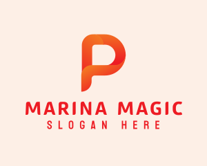 Orange Letter P logo design