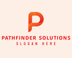 Orange Letter P logo design