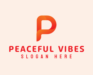 Orange Letter P logo design