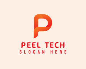 Orange Letter P logo design