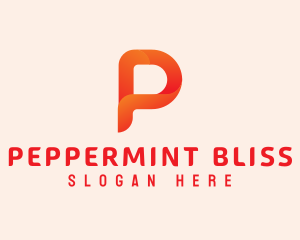 Orange Letter P logo design