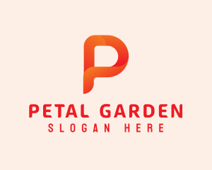 Orange Letter P logo design