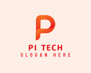 Orange Letter P logo design