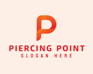 Orange Letter P logo design