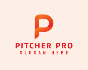 Orange Letter P logo design