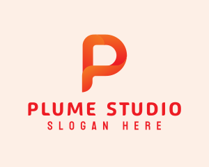 Orange Letter P logo design