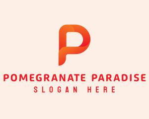 Orange Letter P logo design