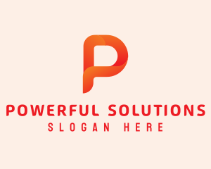 Orange Letter P logo design