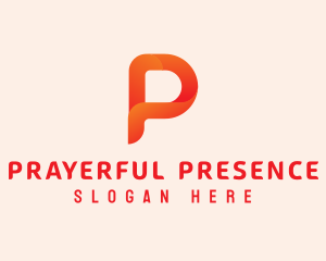 Orange Letter P logo design