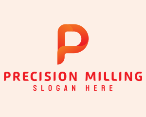 Orange Letter P logo design