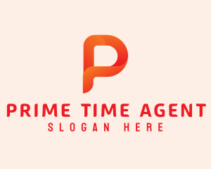 Orange Letter P logo design