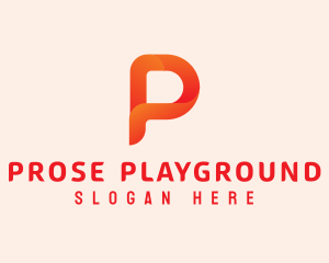 Orange Letter P logo design