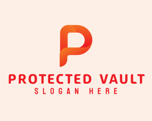 Orange Letter P logo design