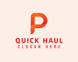 Orange Letter P logo design