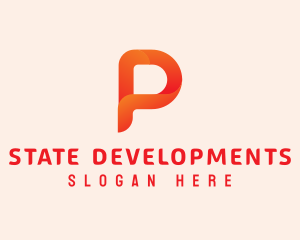 Orange Letter P logo design