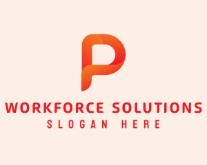 Orange Letter P logo design