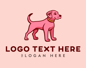 Pink Puppy Dog Cartoon logo