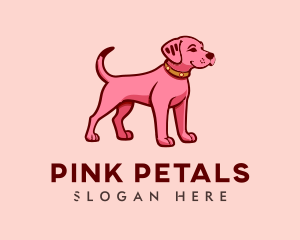 Pink Puppy Dog Cartoon logo design