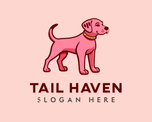 Pink Puppy Dog Cartoon logo design