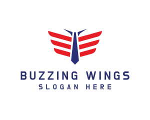 Necktie Wings Pilot logo design