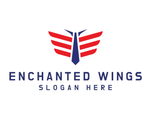 Necktie Wings Pilot logo design