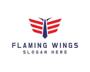 Necktie Wings Pilot logo design
