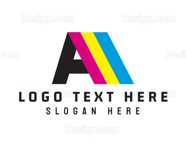 Colorful Print Letter A Logo