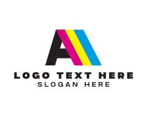 Colorful Print Letter A logo