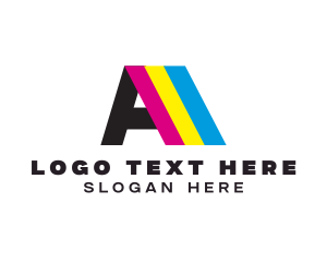 Colorful Print Letter A Logo