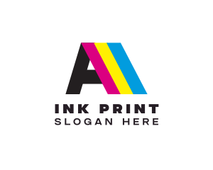 Colorful Print Letter A logo