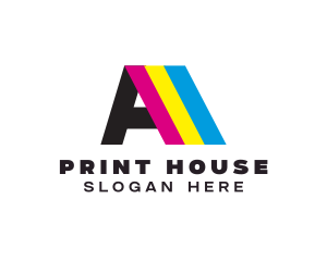 Colorful Print Letter A logo