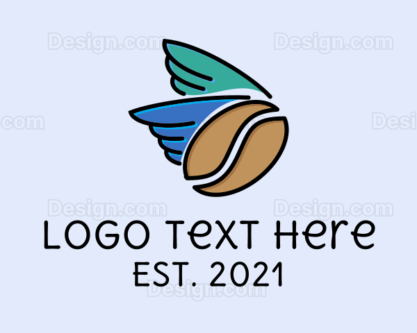 Flying Coffee Bean Logo