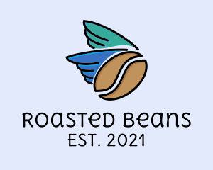 Flying Coffee Bean logo design