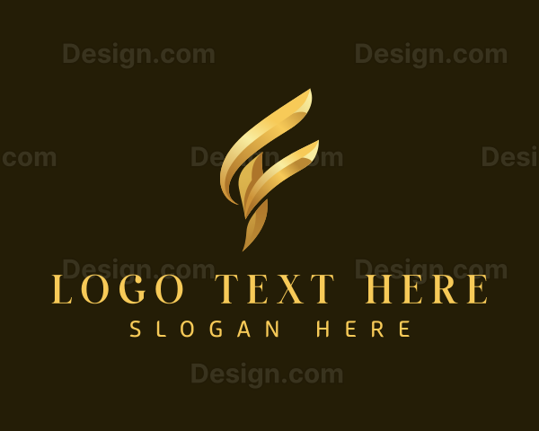 Luxury Elegant Letter F Logo