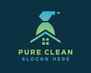 Spray Bottle Disinfection logo design