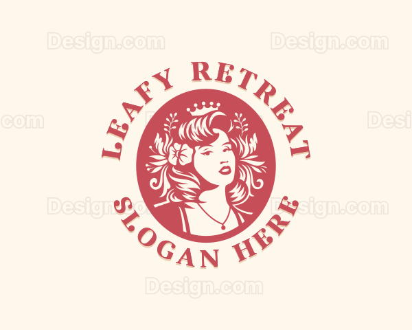 Female Floral Hairstylist Logo