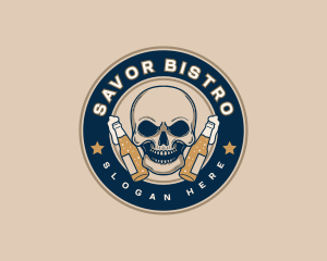 Brewery Beer Skull logo design