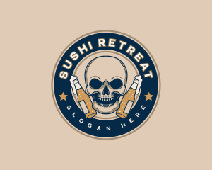 Brewery Beer Skull logo design