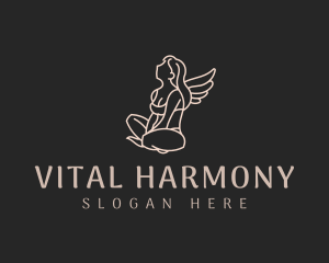 Sitting Woman Angel Logo