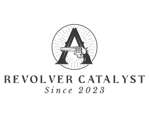 Pistol Gun Revolver Letter A logo